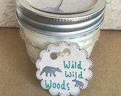 Orange and Clove Essential Oil Scented Soy Candle. 4 ounce Mason Jar Candle. Soy Candles by Caroline. Snow Day Fun. Log Cabin Decoration.
