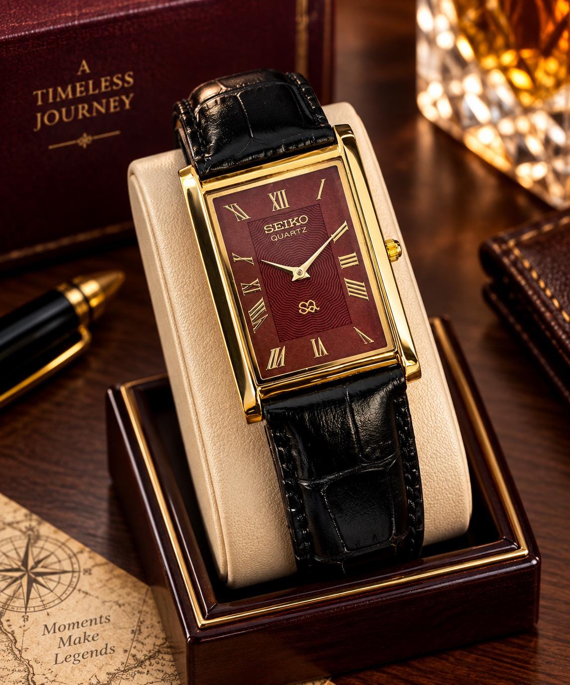 Vintage Gold Seiko Tank Watch - Etsy