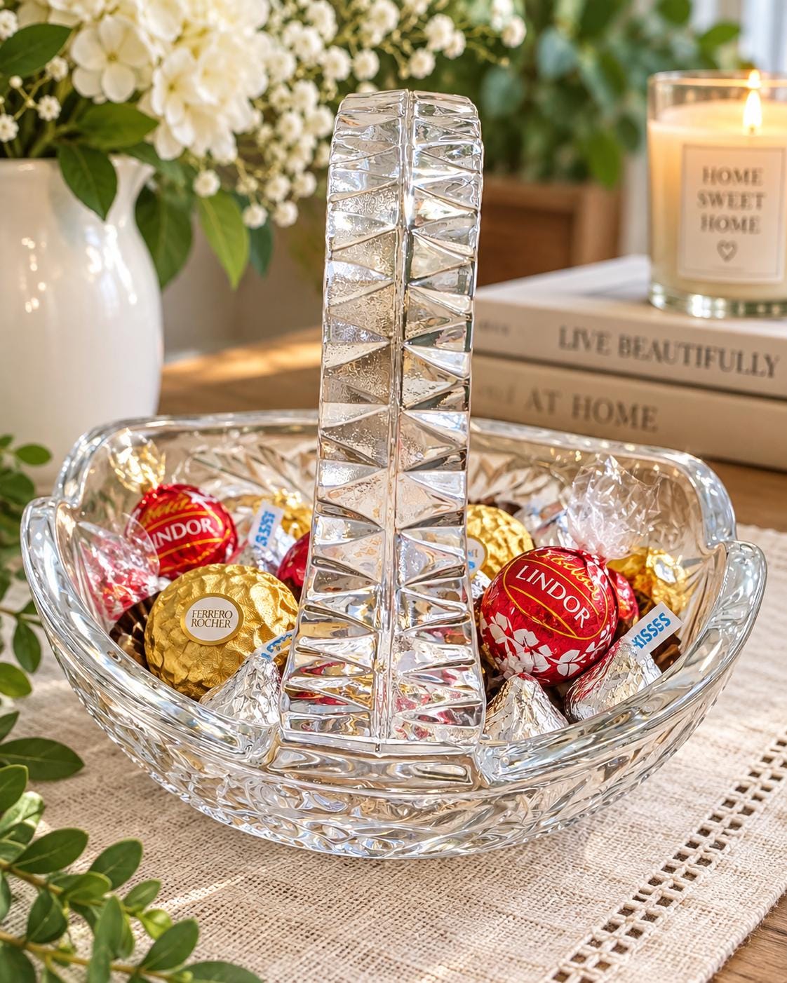 Anna Hutte Crystal Basket - Etsy