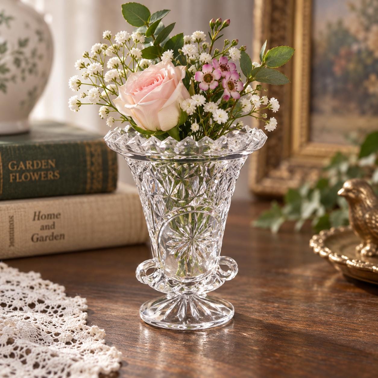 Crystal Cut Glass Flower Vase - Etsy