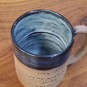 Custom Quote Mug: Handmade Natural Clay Pottery, Personalized with Your Words image 7