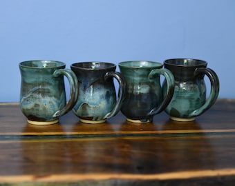 Handmade Matching Mug Set - Hourglass Shaped Pottery