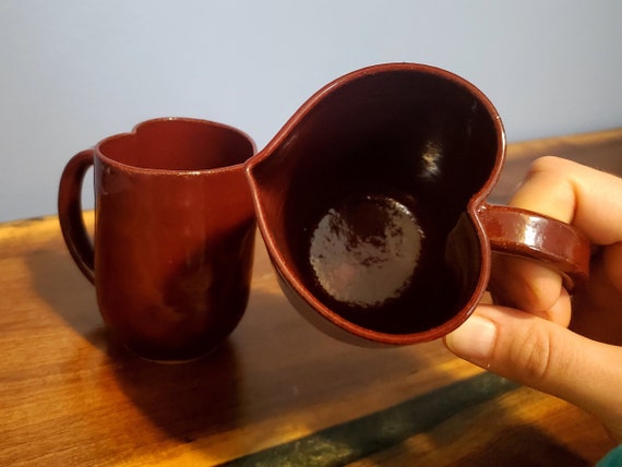 Heart Shaped Mug Set - Handmade Ceramic Pottery