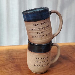 Custom Quote Mug: Handmade Natural Clay Pottery, Personalized with Your Words image 5