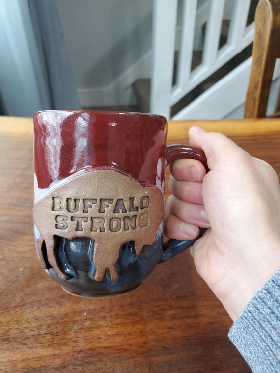 Handmade Buffalo Mug – 18 oz – Personalizable Stoneware
