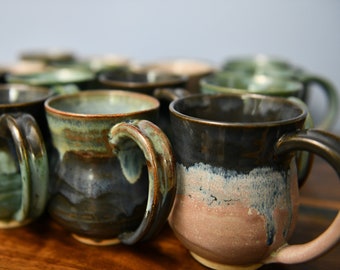 Handmade Matching Mug Set - Hourglass Shaped Pottery