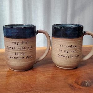 Custom Quote Mug: Handmade Natural Clay Pottery, Personalized with Your Words image 3