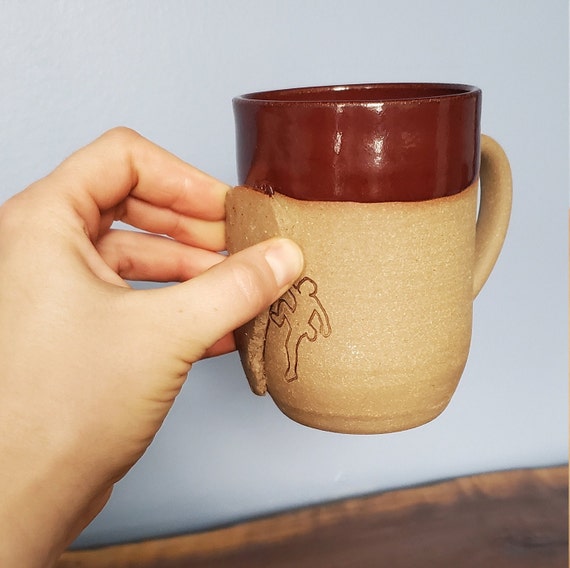 Rock Climbing Mug- Handmade climbing gift with crimp grip handle