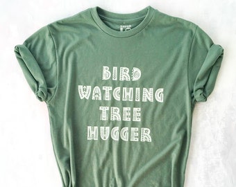 Bird Watching Tree Hugger - Heather Pine Organic Unisex Tee