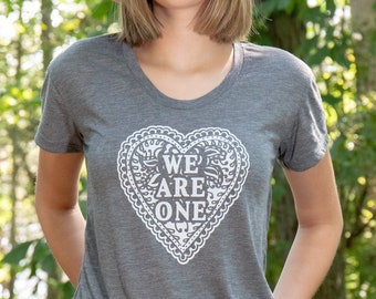 We Are One - Heather Grey Flowy Tee