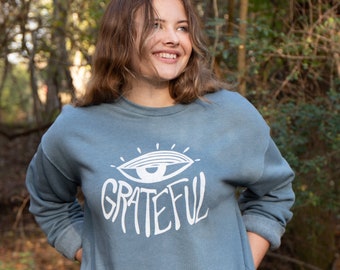 Grateful Misty Blue Unisex Sweatshirt