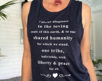 I Pledge Allegiance, To The Loving... - Navy Muscle Tee