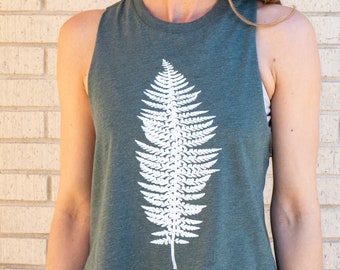 Fern - Heather Green Racer Back Tank