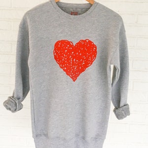 HEART Heather Grey Unisex Sweatshirt image 2