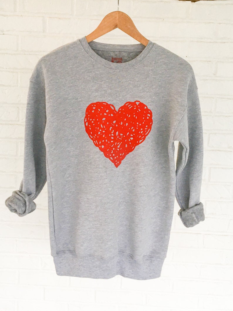 HEART Heather Grey Unisex Sweatshirt image 2