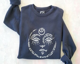 Peace Be With Us - Felpa Unisex Navy