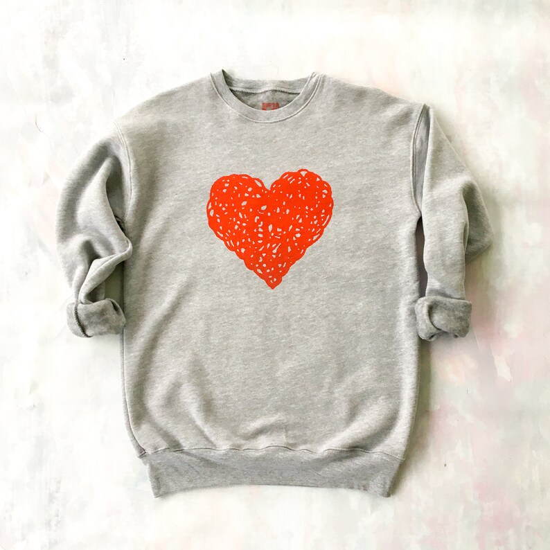 HEART Heather Grey Unisex Sweatshirt image 3