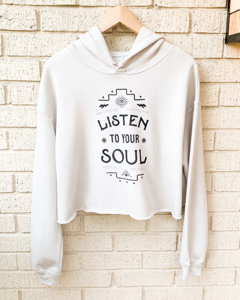 Listen to Your Soul Crop Hoodie image 2