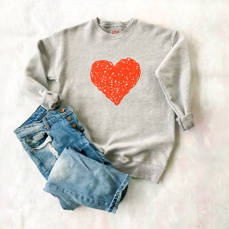 HEART Heather Grey Unisex Sweatshirt image 1