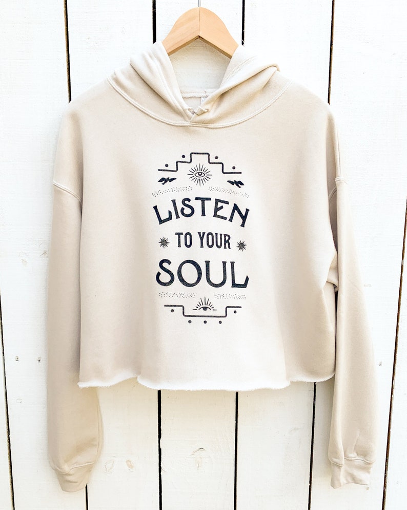 Listen to Your Soul Crop Hoodie image 1