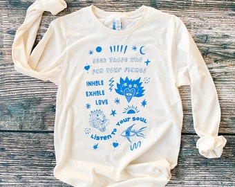 Love Collage - Natural Cotton Long Sleeve