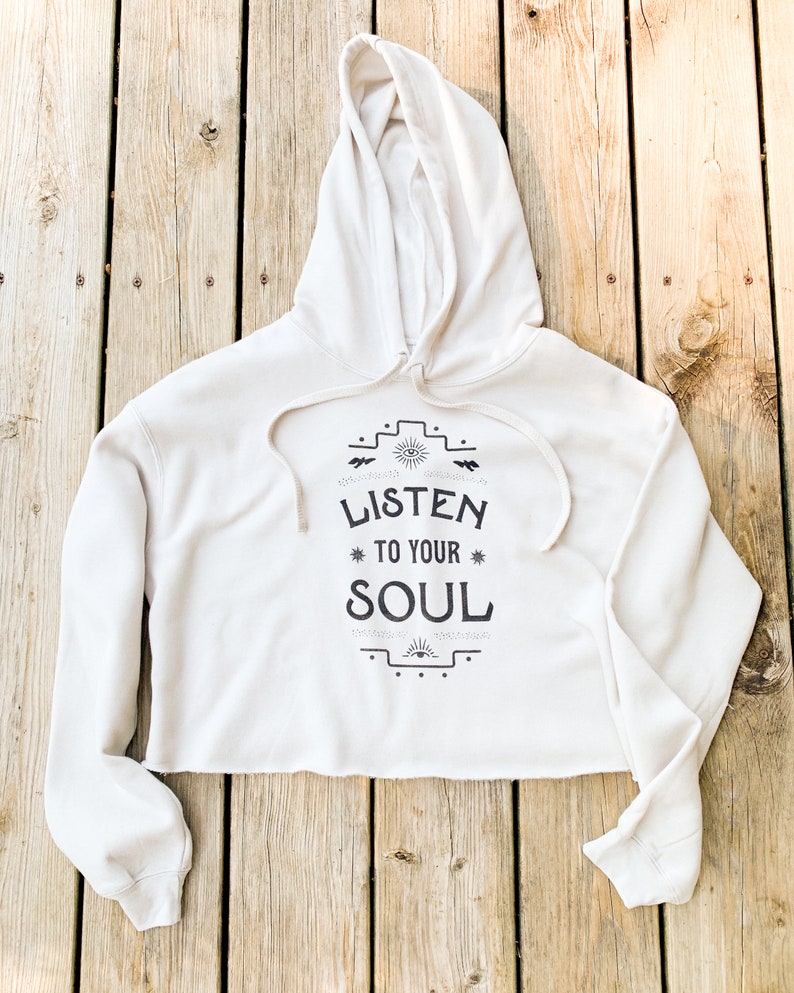 Listen to Your Soul Crop Hoodie image 3