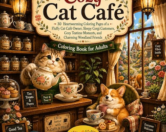 Cozy Cat Café Coloring Book