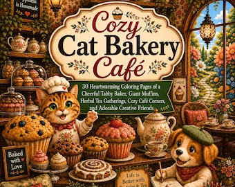 Cozy Cat Bakery Café Coloring Book