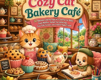 Cozy Cat Bakery Café Adventures Coloring Book