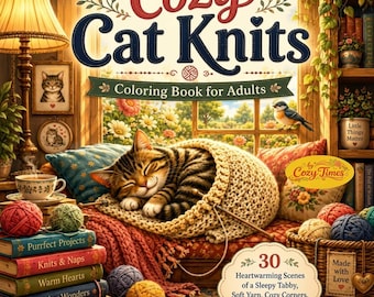 Cozy Cat Knits Coloring Book