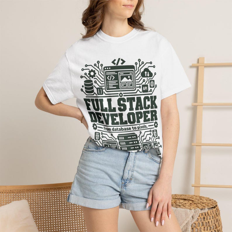 T-shirt Développeur Full-Stack | Technologies de codage, T-shirt Programmeur image 1