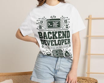 T-shirt en coton épais pour développeur backend, T-shirt de codage pour ingénieur logiciel