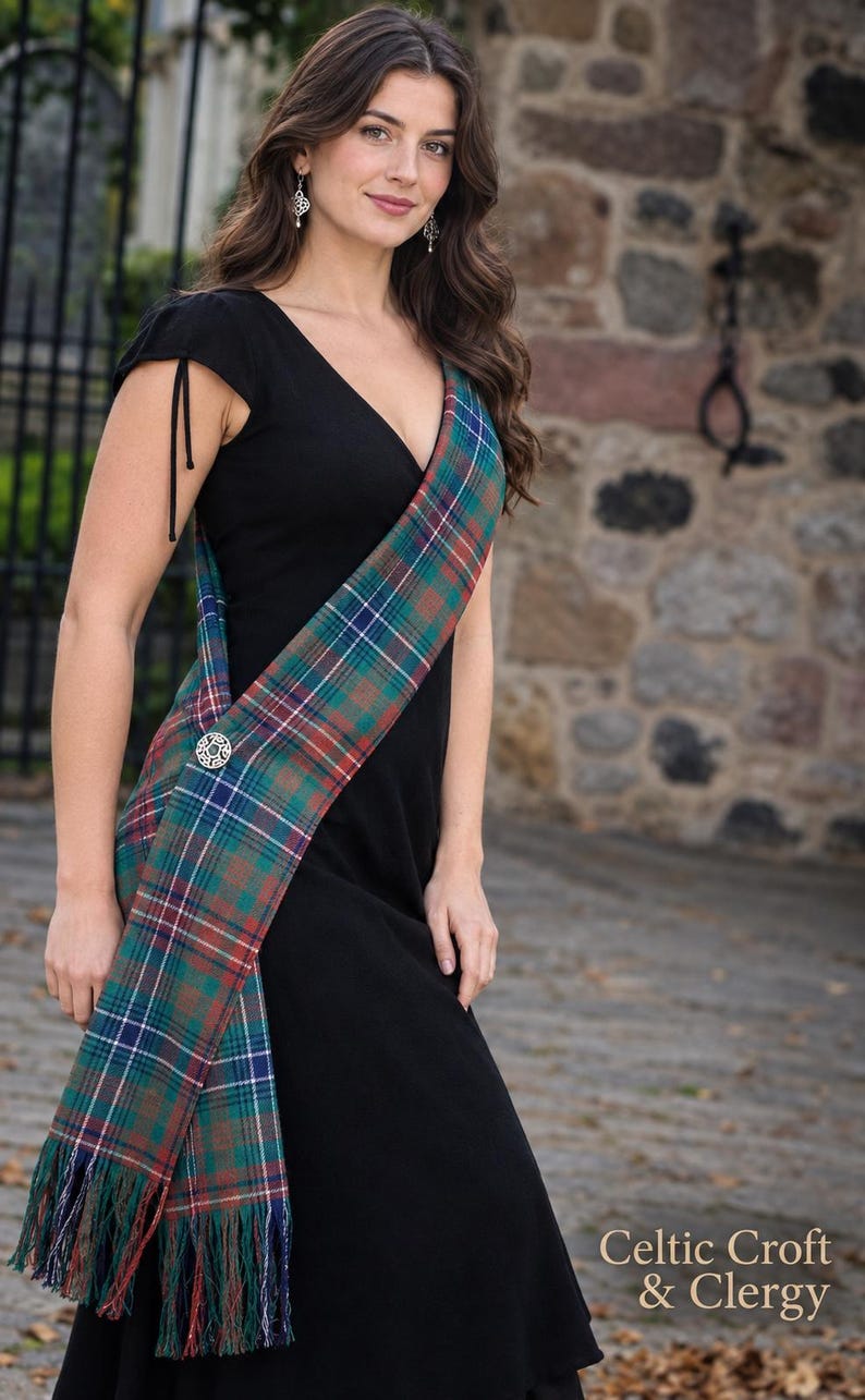 Pick Your Clan Tartan - Women's Long Tartan Sash Scottish Wedding Dress Pick Your Clan Tartan - Women's Long Tartan Sash Scottish Wedding Dress