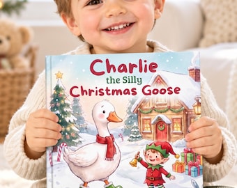 Personalized Christmas Book for Boys, Custom Name Storybook, Silly Christmas Goose Adventure, Toddler Boy Christmas Gift, Holiday Keepsake