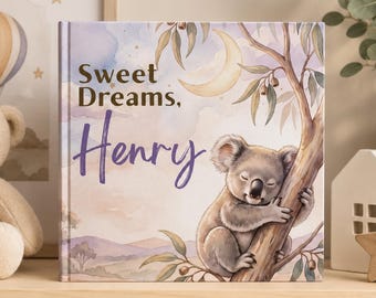 Personalized Bedtime Story Book, Custom Name Sweet Dreams Gift for Toddler, 1st Birthday Gift Idea, Keepsake Storybook