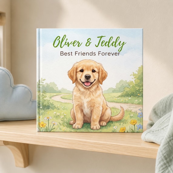 Personalized Kids Story Book with Dog, Custom Name Story Gift for Boy or Girl, Pet Gift for Kids, Dog Lovers, Custom Keepsake Storybook