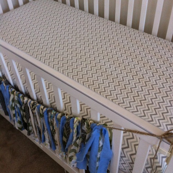 Items similar to Grey, Pink, or Blue Chevron Flannel Crib Sheets,Handmade for a Standard Size