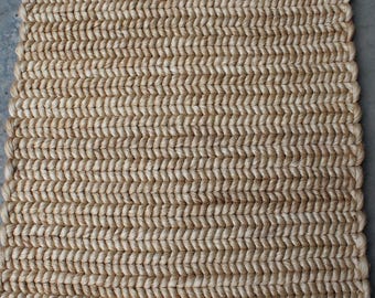 Tapete artesanal de juta natural Abaka, revestimento de piso moderno com textura geométrica, tapete ecológico para sala de estar.