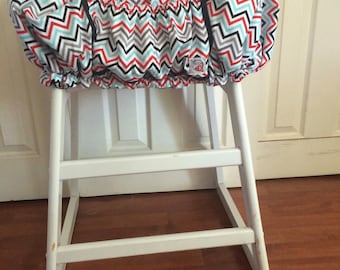 Hula Moon High Chair Cover/Shopping Cart Cover in Multi Chevron