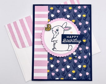 Birthday Bunny Handmade Greeting Card