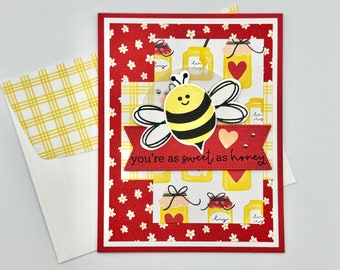 Sweet as Honey Happy Birthday Handmade Greeting Card