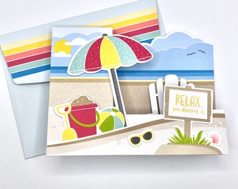 Relax Beach Handmade Greeting Card