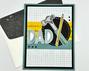 Hammer & Pencil Father's Day Handmade Greeting Card