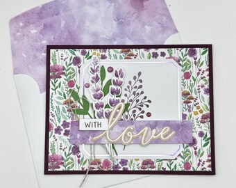 With Love Floral Handmade Greeting Card