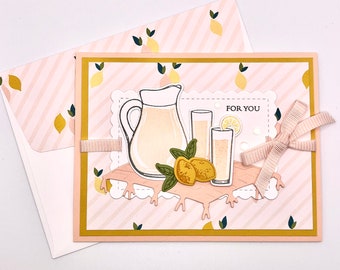 Pink Lemonade Handmade Greeting Card