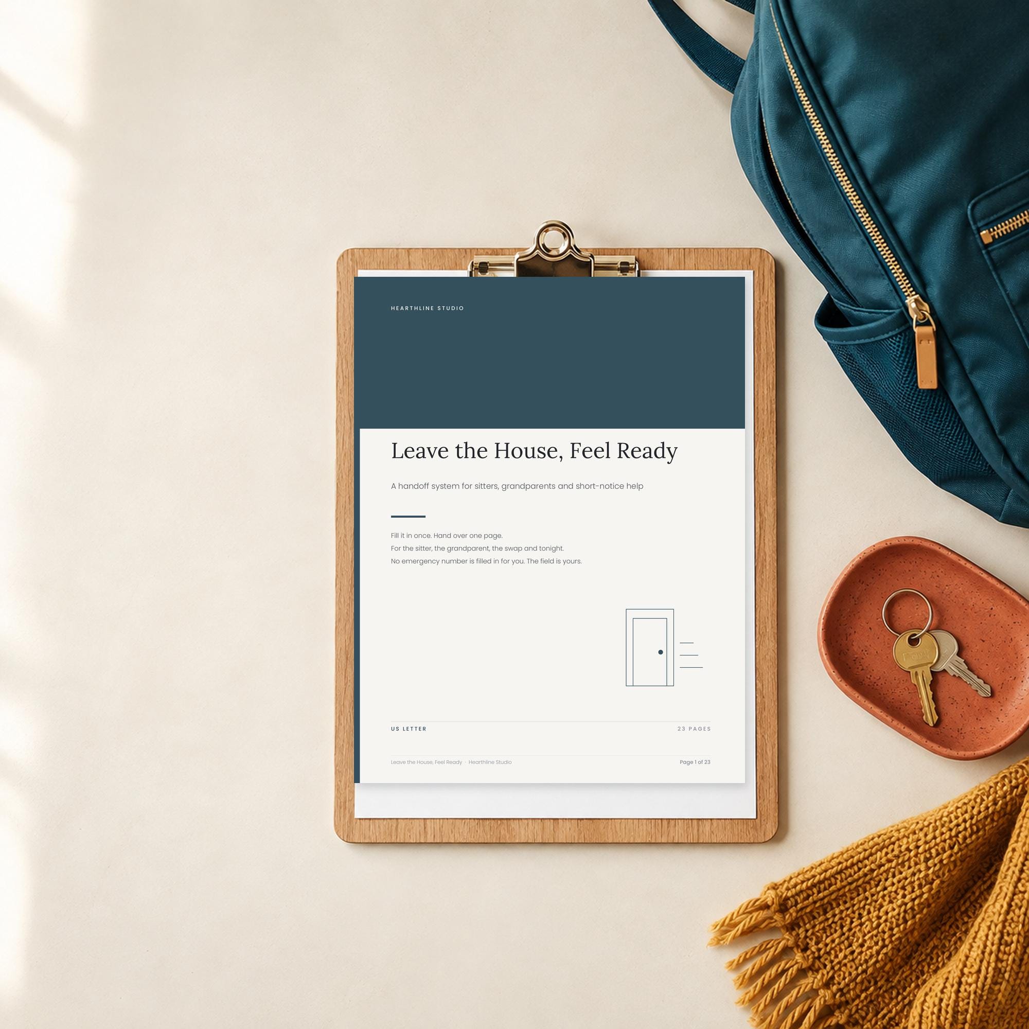 Sage babysitter binder and caregiver handoff planner preview