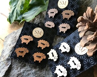 Wooden Sheep Buttons | Wood Buttons | Sheep | Set of 4 + | Gift | Birthday | Gift for Her | Stocking Stuffer | Knitter | Crocheter | Crafter