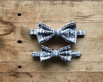 Stars and Constellations Father and Son Bow Tie Set Simply Me \u2022 Gentlemen Wedding Handmade Black
