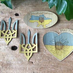 Soutenez Ukraine Wood Stickers | Autocollants en bois | | peint à la main Pack d’autocollants | Édition limitée | Cadeau pour lui | Cadeau pour son | Scrapbooker
