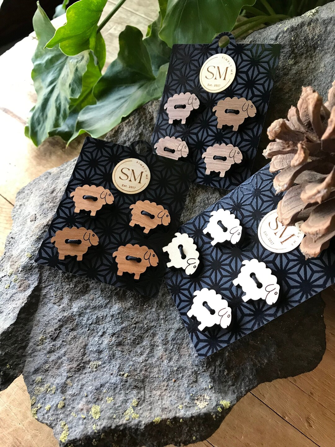 Wooden Sheep Buttons | Wood Buttons | Sheep | Set of 4 + | Gift ...